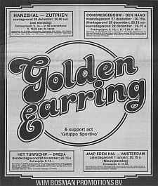 Decemb, 1976</th>er 1976 Golden Earring tour dates ad